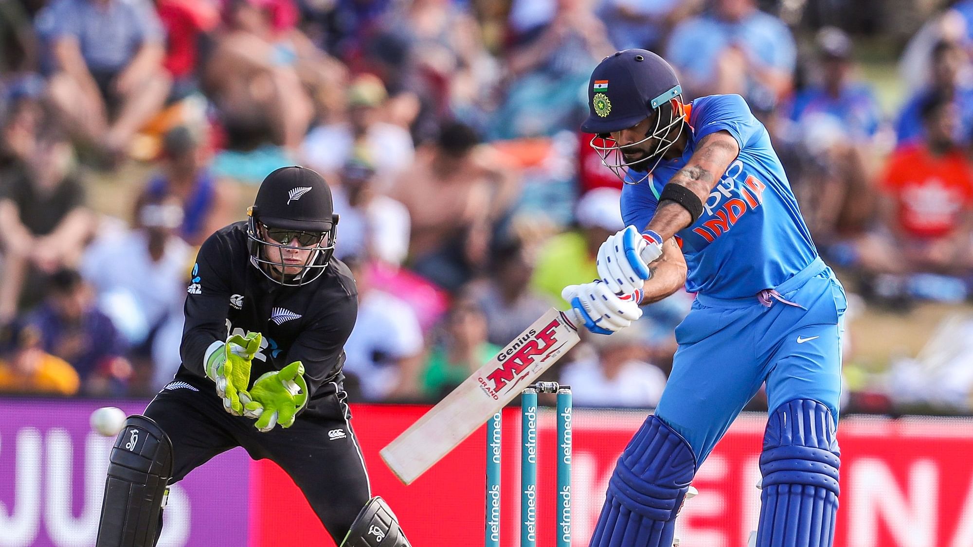 Virat Kohli scored 43 in the second ODI against New Zealand on Saturday.