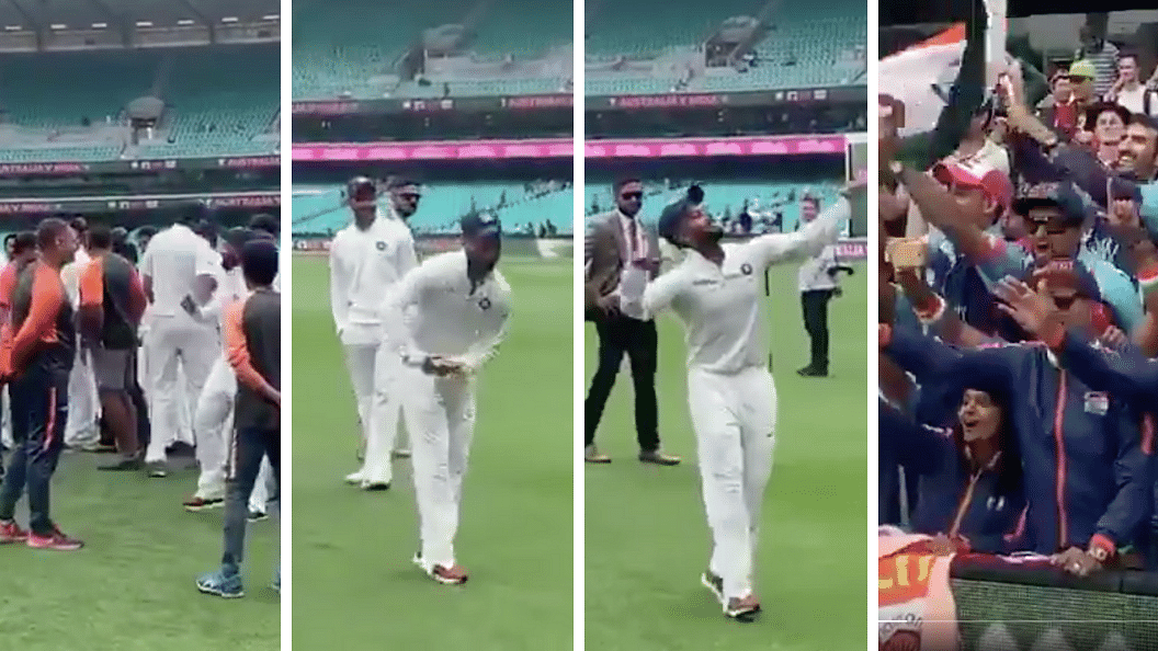 Rishabh Pant shared a few laughs and dance moves with the Bharat Army after the series win.