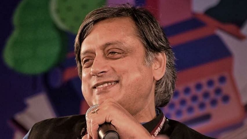 Congress leader Shashi Tharoor at the Jaipur Literature Festival.