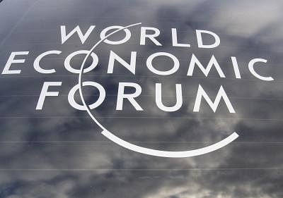 DAVOS (SWITZERLAND), Jan. 21, 2019 (Xinhua) -- Photo taken on Jan. 21, 2019 shows the logo of the World Economic Forum (WEF) in Davos, Switzerland. The WEF Annual Meeting will kick off in Davos on Tuesday. (Xinhua/Xu Jinquan/IANS)