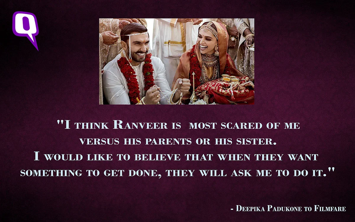 Deepika Padukone in an interview with <i>Filmfare.</i>