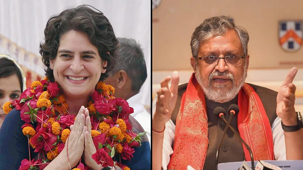 Priyanka Gandhi and Sushil Modi.