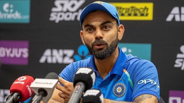 Indian captain Virat Kohli pictured at a press conference in New Zealand.