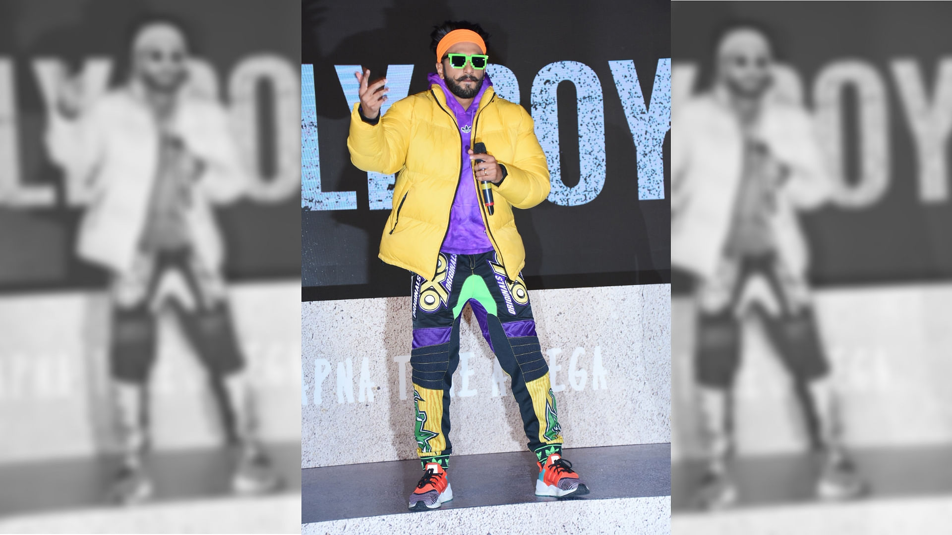 Ranveer Singh at the trailer launch of <i>Gully Boy</i>.