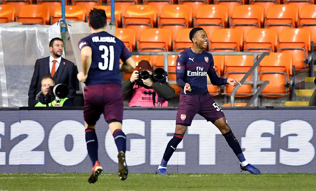 Joe Willock netted twice at Bloomfield Road, becoming in the process the club’s youngest FA Cup scorer in nearly a decade.