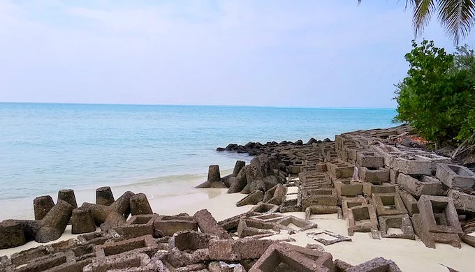 The use of concrete tetrapods is a futile attempt to stem beach erosion in the islands of Lakshadweep 
