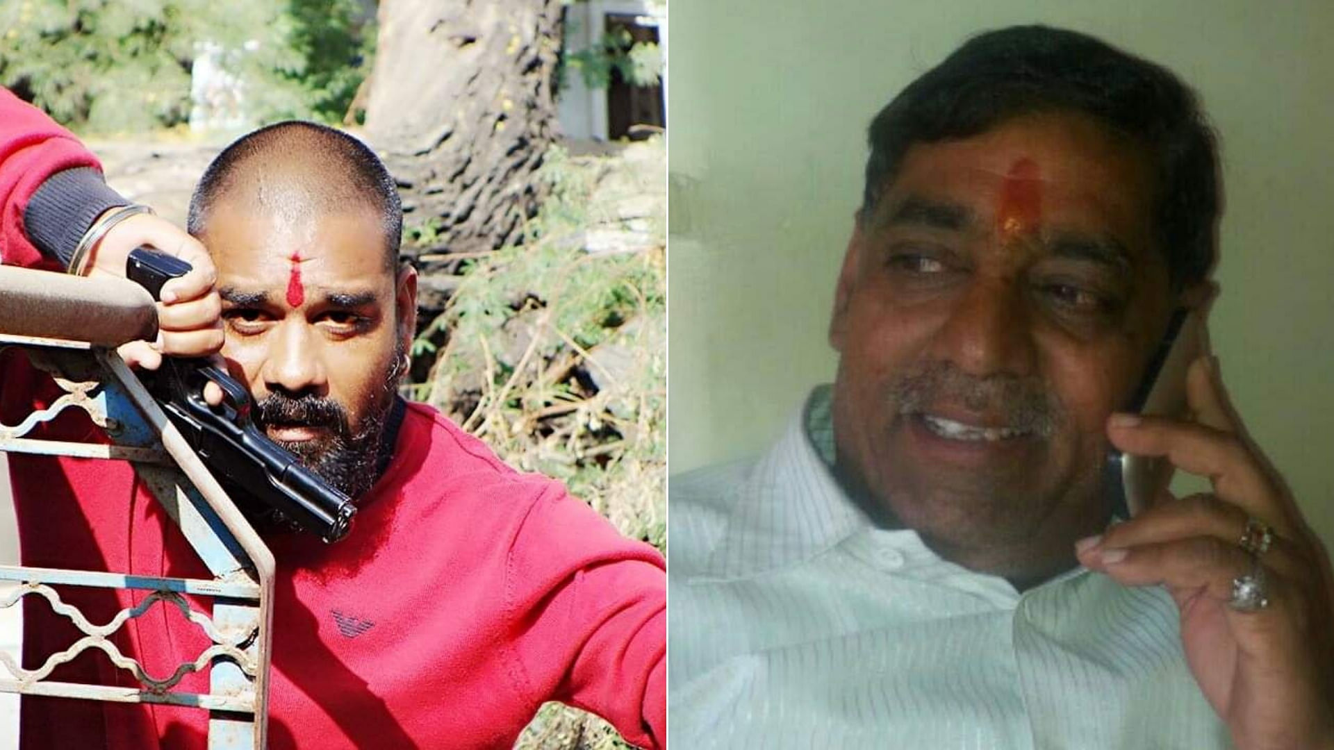 Manish Bairagi (left) has been accused of killing local BJP leader Prahlad Bandhwar in Madhya Pradesh. 