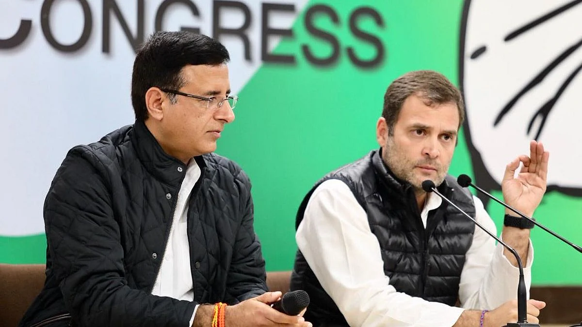 Congress President Rahul Gandhi (R).