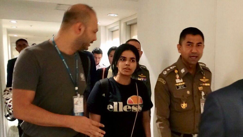 Saudi woman Rahaf Mohammed alqunun who was trapped in Bangkok en route to seeking asylum in Australia.