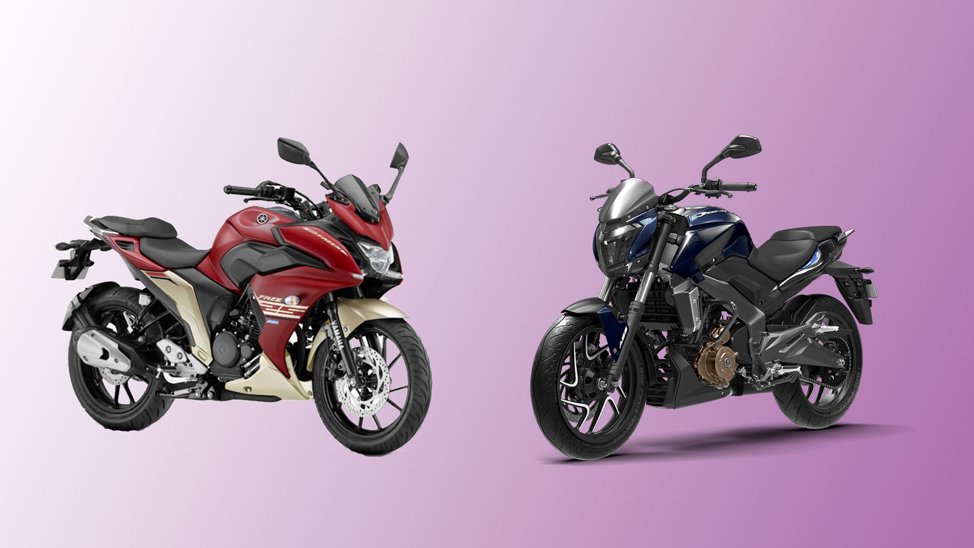 Yamaha Fazer 25 (left) and Bajaj Dominar 400 (right) both support dual-channel ABS.&nbsp;