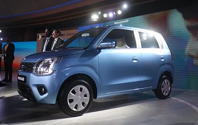 New Delhi: Maruti Suzuki India MD and CEO Kenichi Ayukawa and Senior Executive Director (Marketing and Sales) R.S. Kalsi at the launch of Big New WagonR in New Delhi, on Jan 23, 2019. (Photo: IANS)