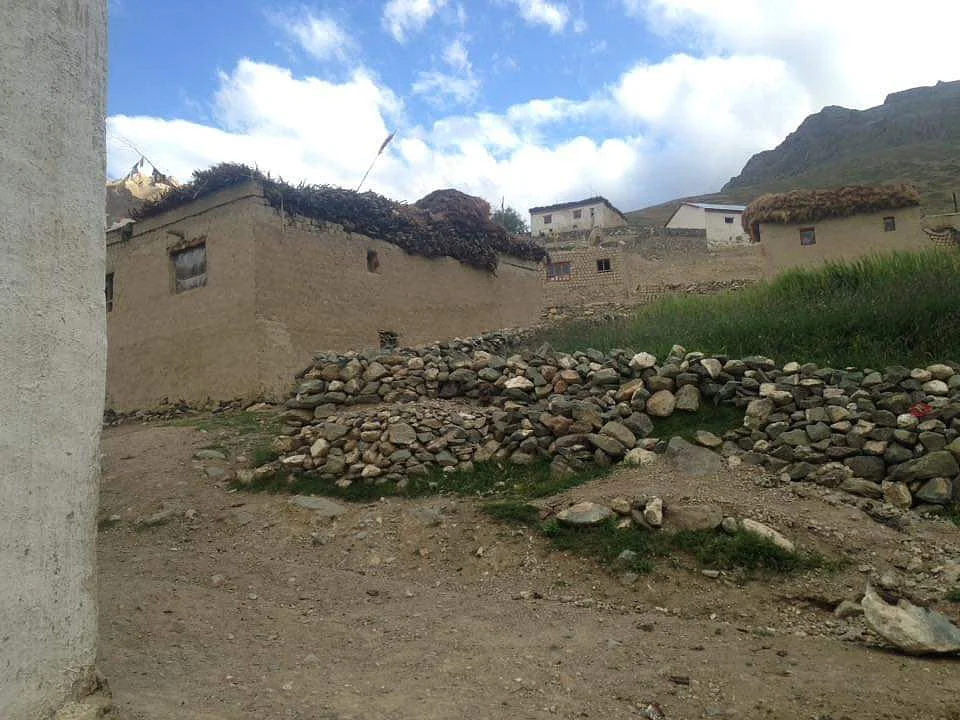 Huts in the village area. 
