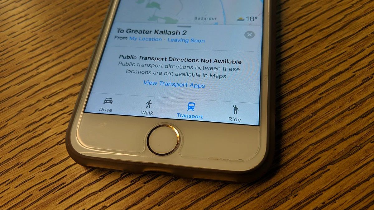 Choose between different travel modes to get directions.