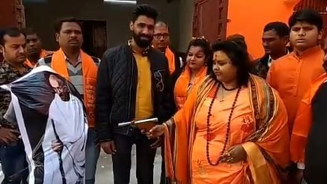 Hindu Mahasabha National Secretary Puja Shakun Pandey and her husband were among the 30 people felicitated.