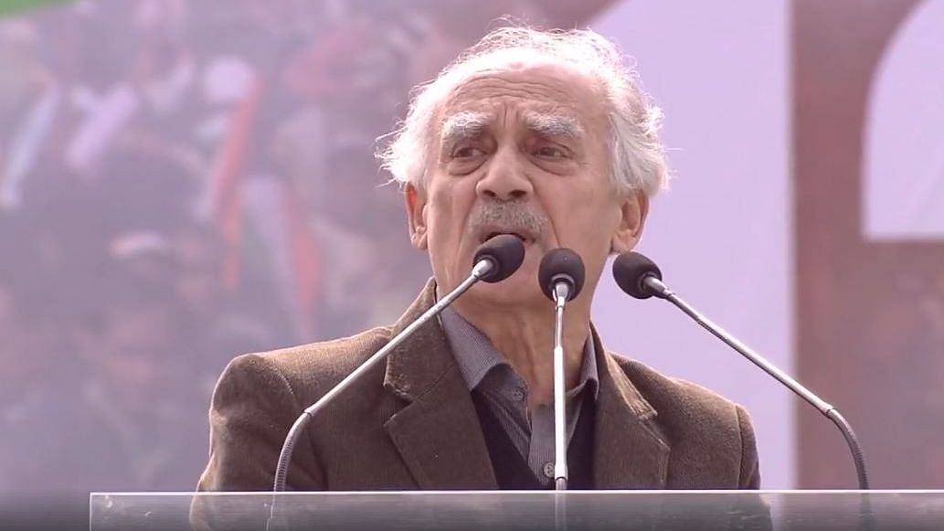Former union minister Arun Shourie at the Opposition's United India rally