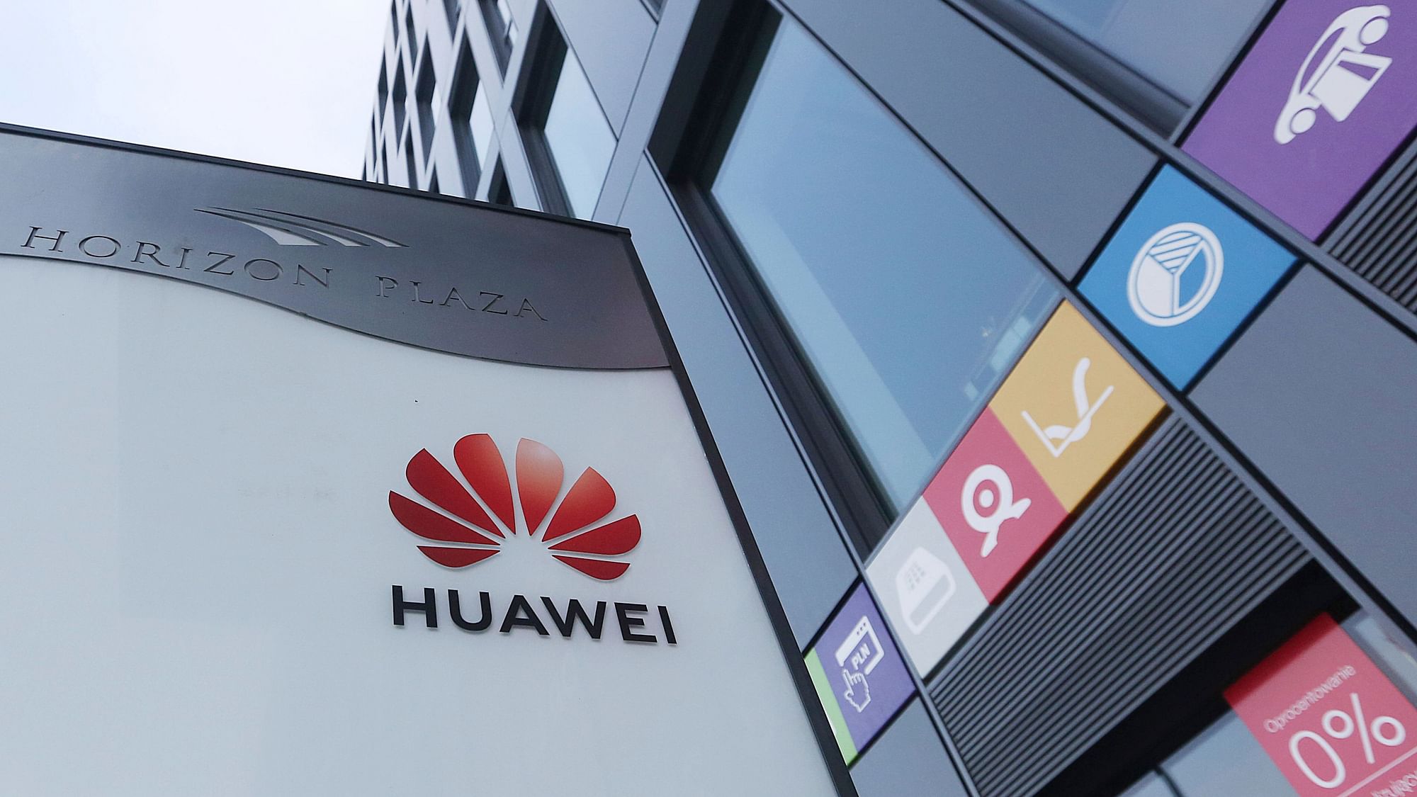 The Huawei logo displayed at the main office of Chinese tech giant Huawei in Warsaw, Poland. Poland’s Internal Security Agency has charged a Chinese manager at Huawei in Poland and one of its own former officers with espionage against Poland on behalf of China.