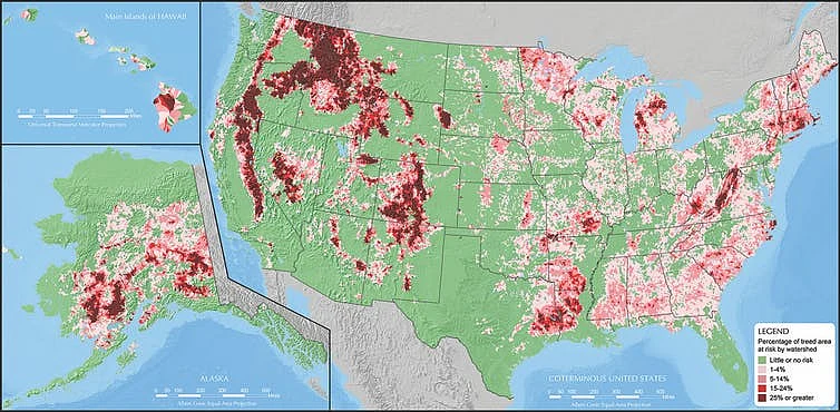 More than 80 million acres are at risk of losing at least 25 percent of tree vegetation between 2013 and 2027 due to insects and diseases.