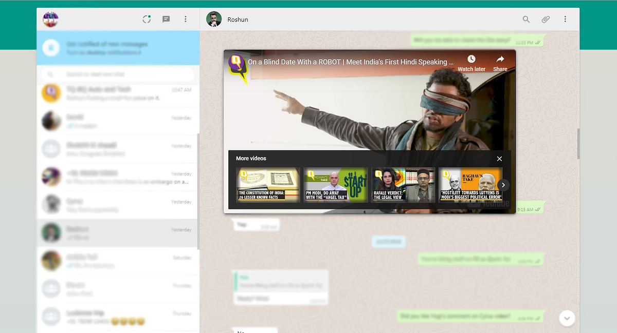 WhatsApp Web is the latest version for the messaging platform to get picture in picture mode.