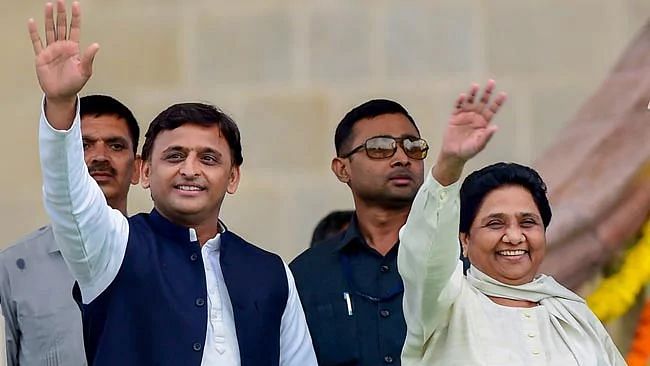 A survey conducted by TV news channel Aaj Tak in association with Karvy predicted a victory for the Opposition alliance of SP-BSP-RLD in Uttar Pradesh.