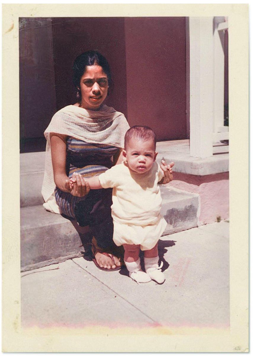 A picture of young Kamala with her mother, Shyamala.&nbsp;