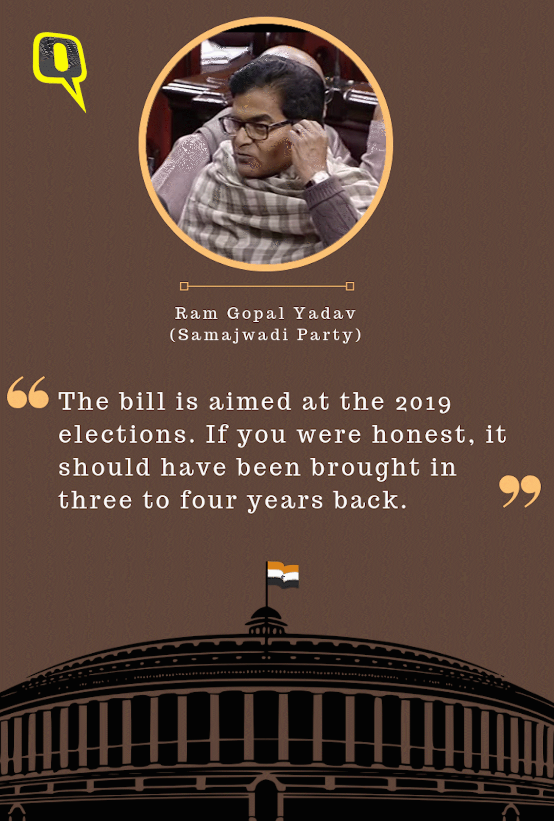 Ram Gopal Yadav on Quota Bill in Rajya Sabha