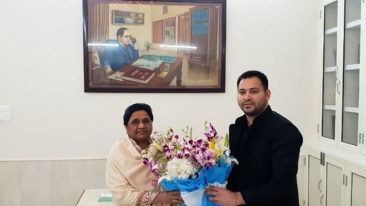 RJD leader Tejashwi Yadav met BSP supremo Mayawati on Sunday