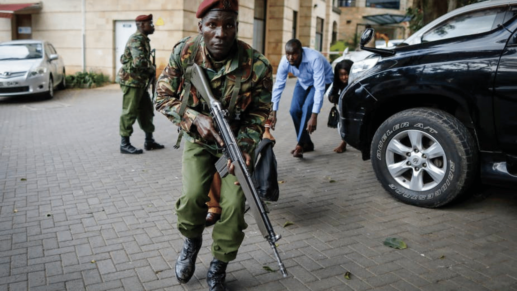 Evacuations during the Riverside terror attack in Nairobi, Kenya.