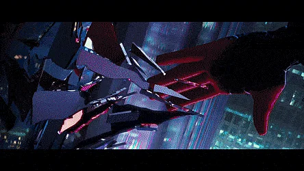 Miles jumps off a skyscraper.