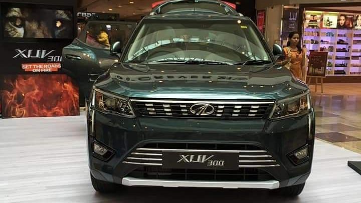 The Mahindra XUV300 was showcased to the public at a mall.