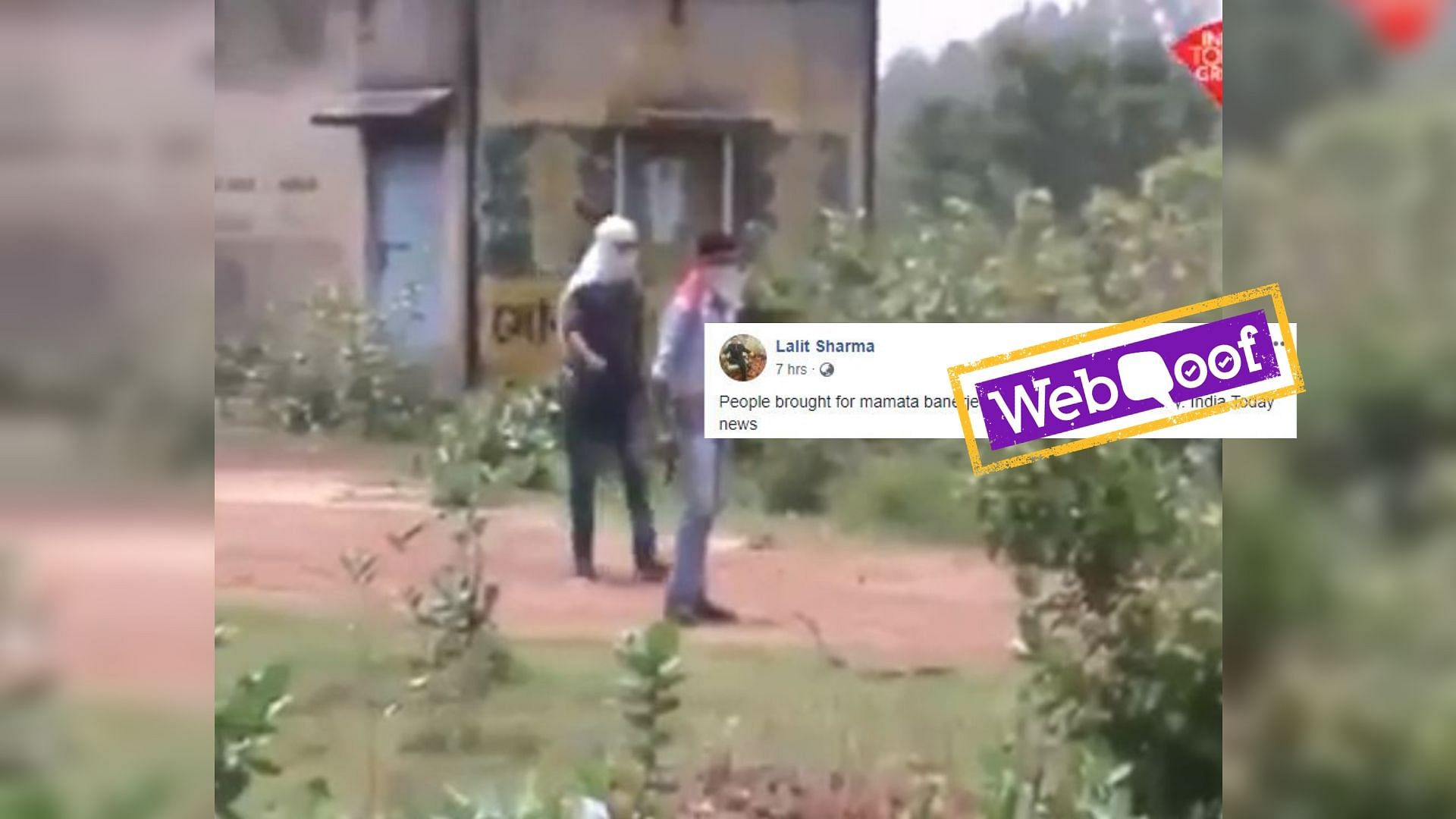 A video started circulating on social media claiming that TMC workers brandished guns to threaten people into attending the rally.