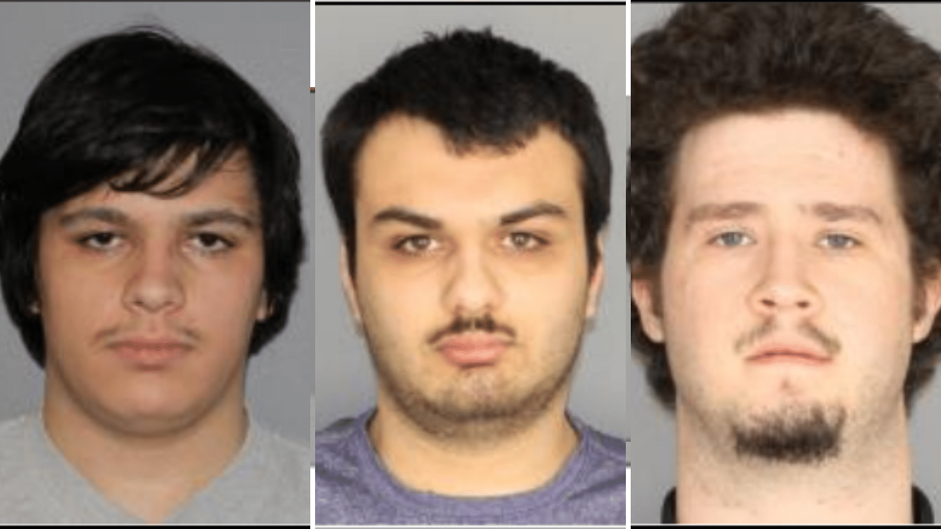 Mugshots of the three suspects.