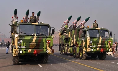 Akash missile system during 2019 Republic Day rehearsals on Rajpath. (File Photo: IANS)