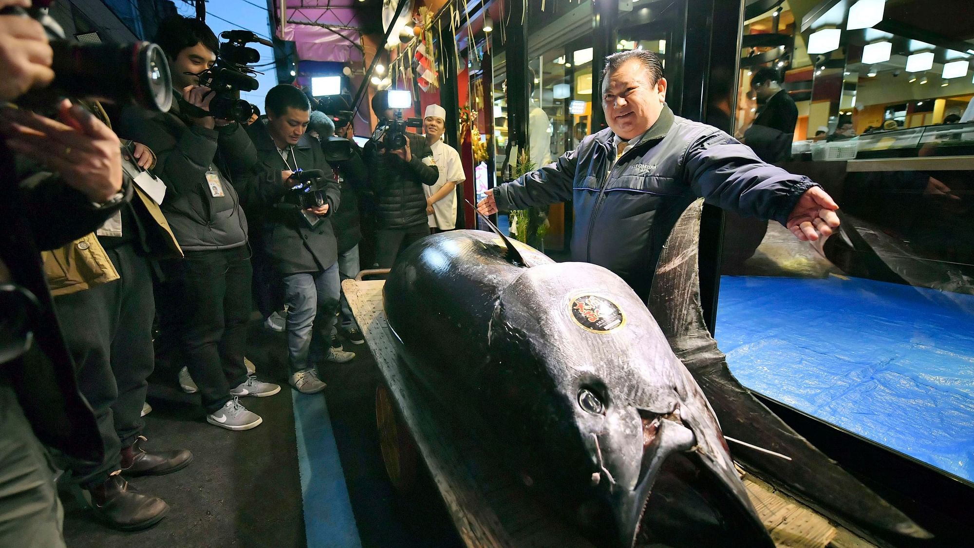A bluefin tuna fish was sold at an auction in Tokyo’s famed Tsukiji market for 333.6 million yen i.e. three million dollars.