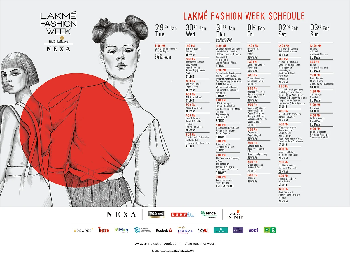 Line-up of shows at Lakme Fashion Week 2019.