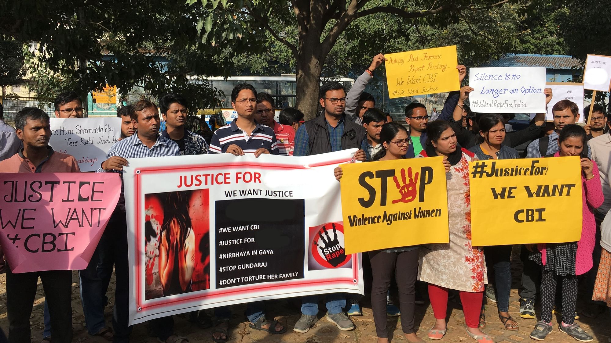 Over 200 people, a majority of them native to Gaya, but residents of Bengaluru, raised their voices against the rape and death of a 16-year-old girl in Bihar.