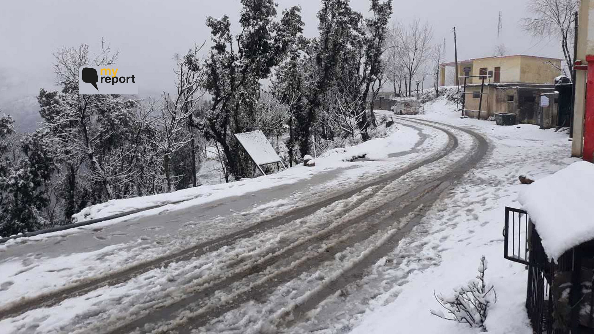 A Jammu village enveloped in thick snow.