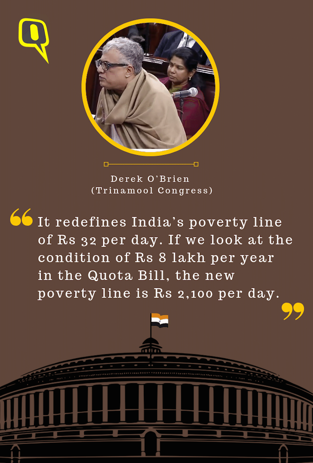 Derek O’Brien on Quota Bill in Rajya Sabha