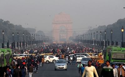 New Delhi: People in large numbers arrive at India Gate on New Year in New Delhi, on Jan 1, 2019. (Photo: IANS)