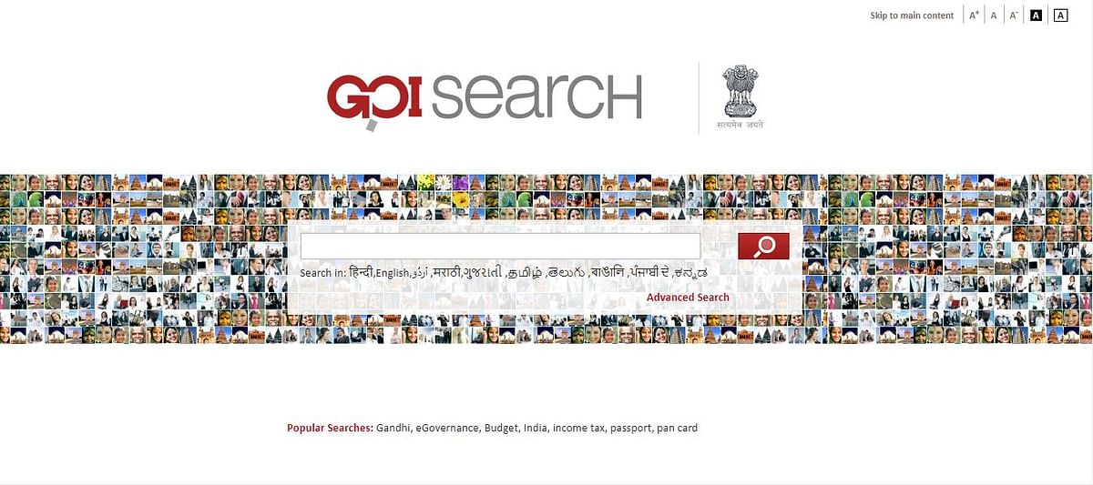 The Indian government has launched its own search engine for information related to government services.