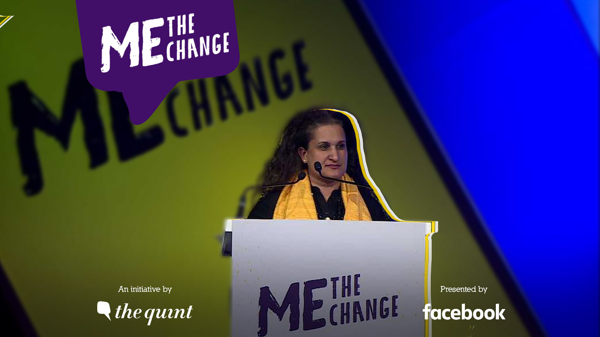 Shelley Thakral, Head of Policy Programmes (India, South Asia, and Central Asia) at Facebook, speaks at the “Me, the Change” event on India’s first-time women voters.