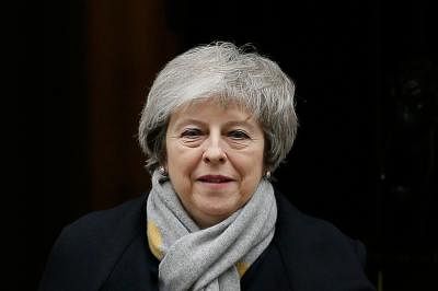 LONDON, Jan. 15, 2019 (Xinhua) -- British Prime Minister Theresa May leaves 10 Downing Street for the House of Commons in London, Britain, Jan. 15, 2019. A parliamentary vote on the Brexit deal is scheduled to take place on Jan. 15. (Xinhua/Tim Ireland/IANS)