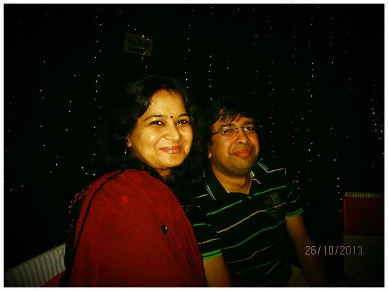Archana Gupta and her husband.