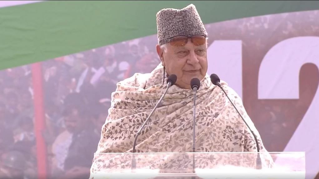 National Conference leader Farooq Abdullah at Opposition's United India rally
