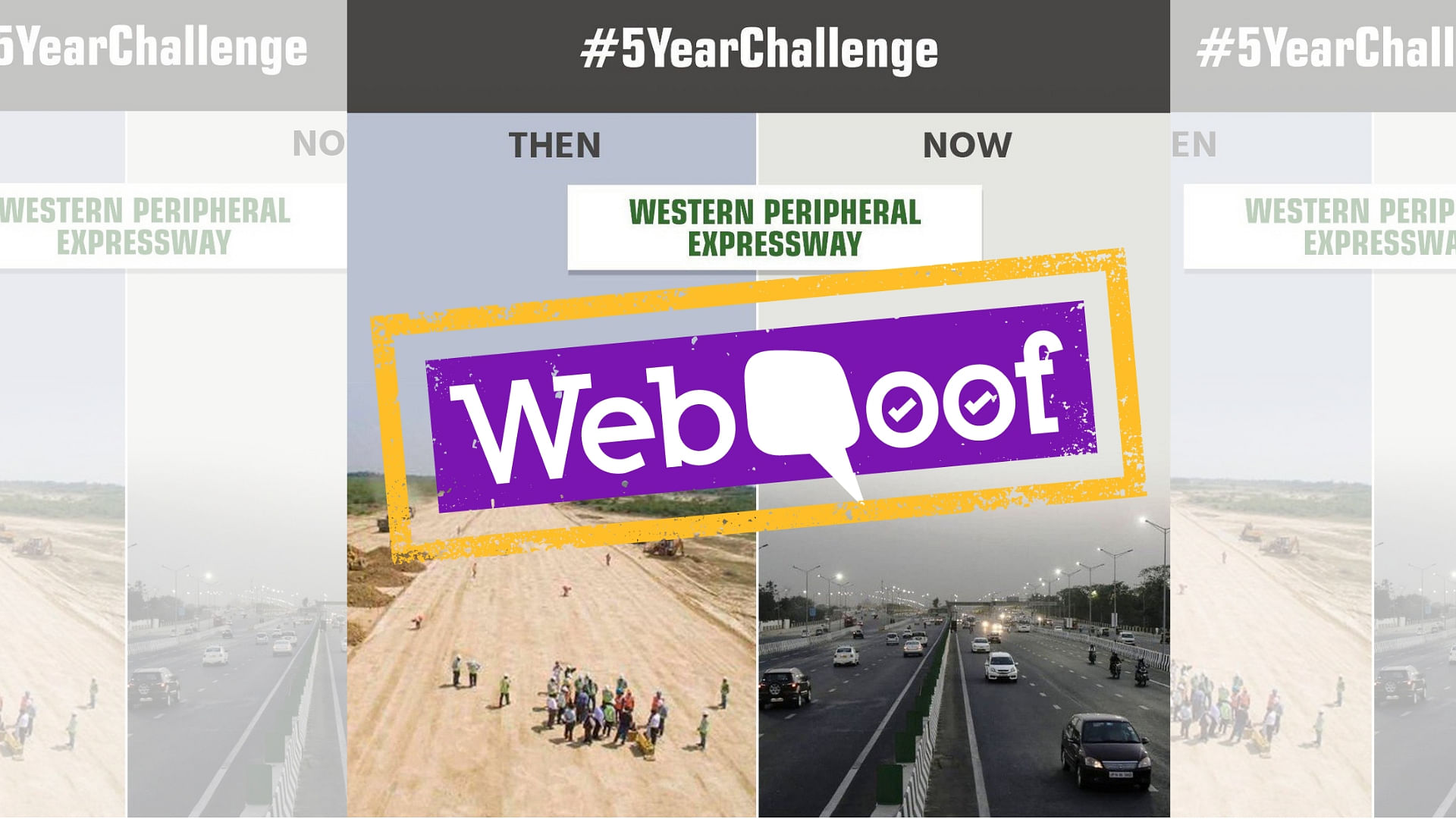 A recent BJP tweet, as part of its #5YearChallenge, showcasing the progress of the Western Peripheral Expressway used incorrect images.