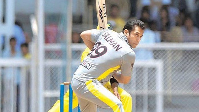Salman Khan plays cricket.