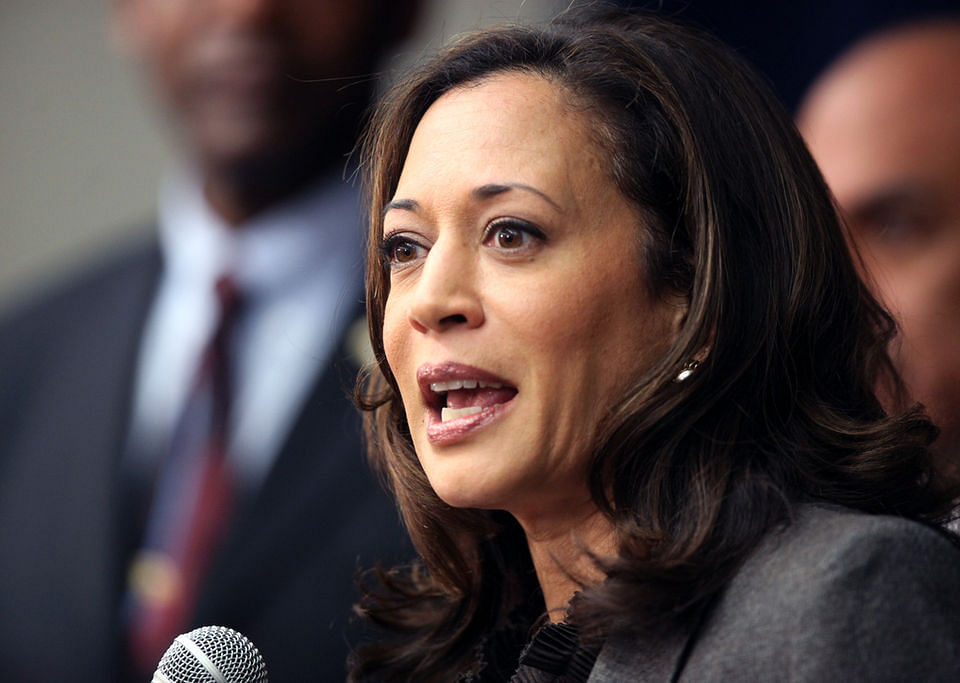 Harris will take oath as the first woman vice president on 20 January.