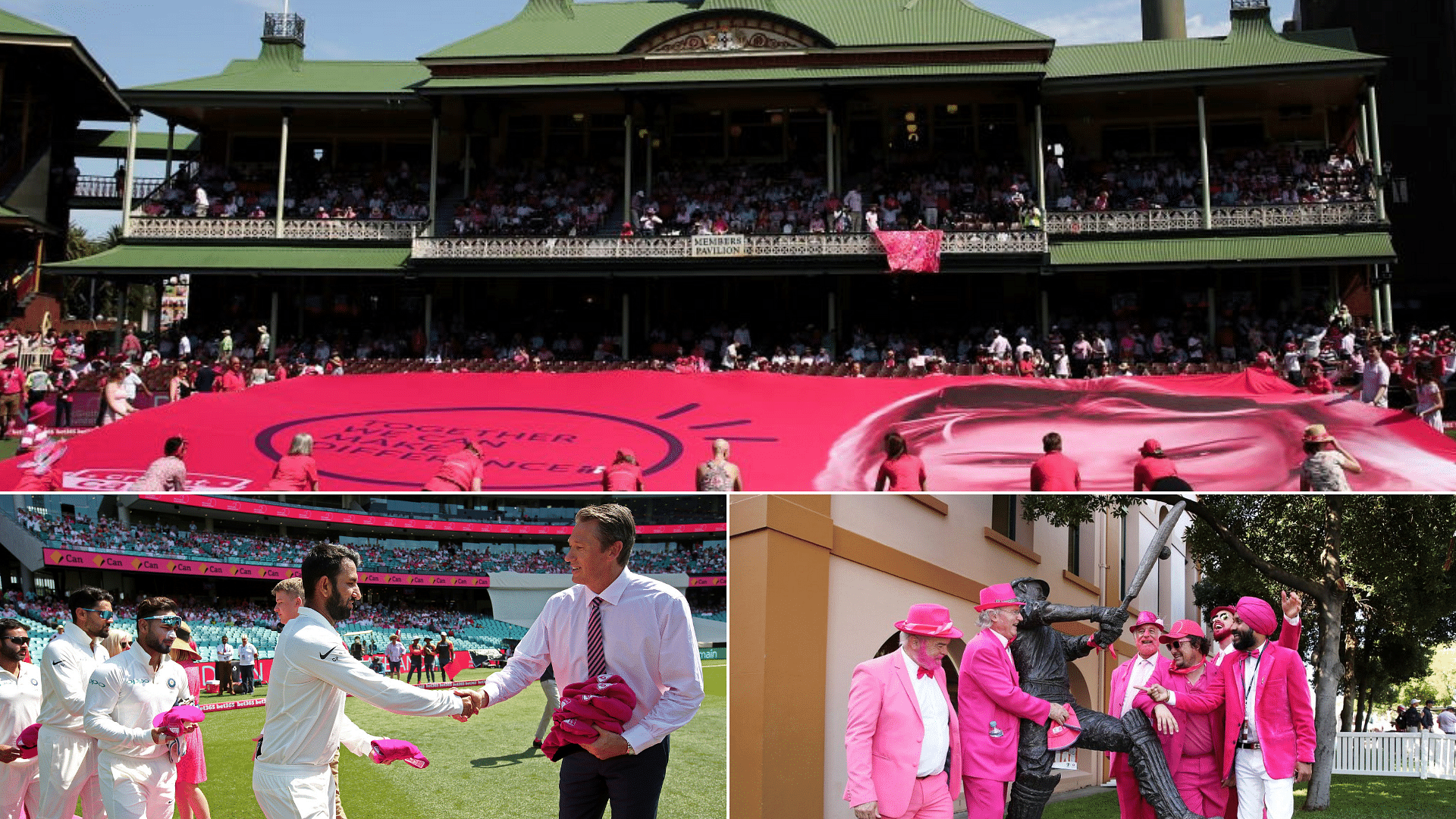 The third day of the New Year’s Test at Sydney is known as ‘Jane McGrath Day’, with teams and fans donning pink in support of the fight against breast cancer.