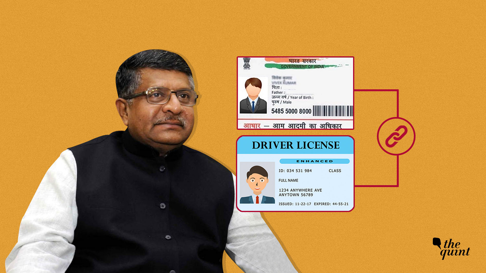 Ravi Shankar Prasad has claimed that the government will make linking driving licences with Aadhar mandatory.