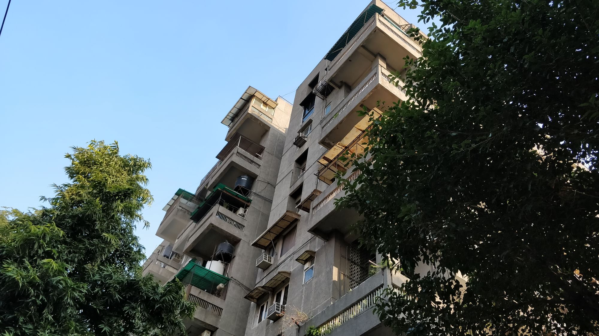 The Mount Kailash Apartment in Delhi, where the elderly couple was found dead.&nbsp;