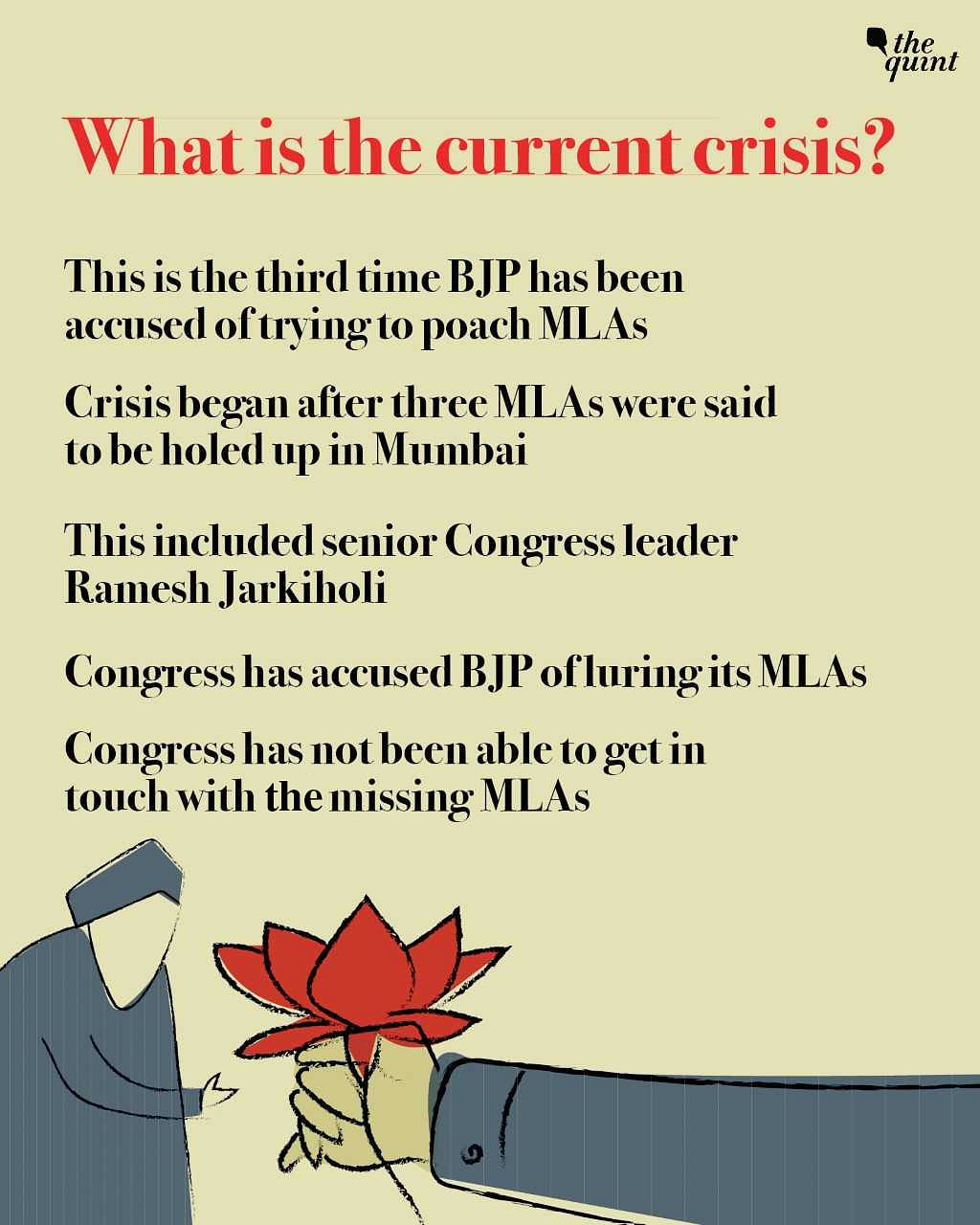  The BJP has been accused of trying to destabilise the state government before the general elections.